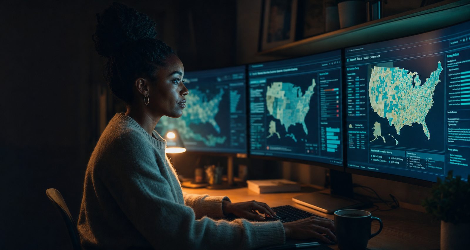 Data analyst with US health maps